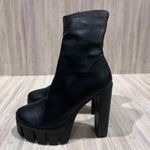 Forever 21  Platform Ankle Boots Black Block Heel Lug Sole Women's Size 7 Chunky Photo 2