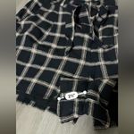 American Eagle Navy Blue & Gray Plaid Tie Waist Shorts Size M NEW Photo 9