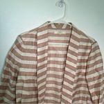 Loft  Open Lightweight Blazer Beige Cream Stripes Photo 3