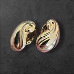 Vintage 80's Women's‎ Chunky Gold Tone Swirl Cluster Clip On Earrings Elegant Photo 1