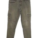 Eddie Bauer Vintage Modern Fit Slim Leg Denim Jeans Army/Gray Green Cargo Size 4 Photo 0