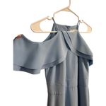 Nicole Miller  Baby Blue Cold Shoulder Mermaid Formal Evening Gown Dress Size 4 Photo 7