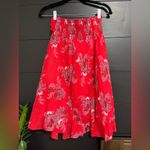 SANGA Boutique Red Butterfly Whimsical Lined Bandana Midi Skirt Sz S EUC Photo 1