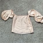 Elizabeth and James  Nolita Nectar Satin Off the Shoulder Bishop Sleeve Blouse XS Photo 8