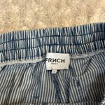 FRNCH Paris S Blue White Striped 100% Cotton Cargo High Waisted Pants Photo 8