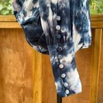 Young Fabulous and Broke Blue And White Tie Dye Draped Blouse Size M Photo 5