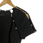 Alice + Olivia Kristiana Pearl Embellished Fitted Black Sheath Mini Dress Size 2 Photo 3