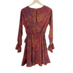 VICI Collection Red Floral Long Sleeve Mini Wrap Dress Size S Small Photo 2