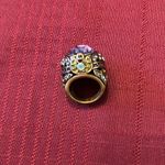 Beautiful ornate sparkly ring large purple center stone smaller blue stones EUC Photo 6