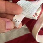 Madewell  Women’s Easy Crop Tee Murph Stripe Crimson Cropped Boxy T-Shirt Small Photo 5