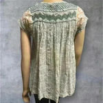 Rachel Roy  women’s Boho Peasant Top with Tassel Tie Printed Cap Sleeve Blouse XS Photo 7