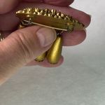 Vintage celluloid float dangle gold tone brooch Photo 5