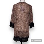 Jolt  women’s size small kimono leopard print 3/4 sleeves black brown Photo 2