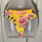 Unlisted Bright Yellow Floral High Leg Bikini Bottoms M Photo 5