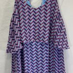 Charming Charlie Chevron Pattern Red White and Blue Maxi Dress Size Medium Photo 2