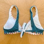 Becca  Bikini Top Womens‎ Sz XL Green Reversible Boho Sporty Whipstitch Trim NWOT Photo 4