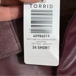 Torrid NEW Perfect Skinny Faux Leather High Rise Pants Maroon Size 26S Photo 9