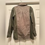 ZARA  studded shacket with faux leather sleeves olive green khaki green Photo 3