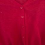 H&M Divided red cropped cold shoulder knot long sleeve shirt XS Photo 2
