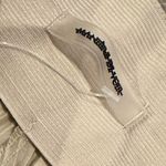 Maniere De Voir high rise waist pleated faux leather wide leg pants cream size 8 Photo 7