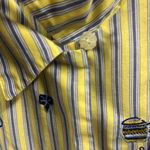 Vintage Napa Valley Embroidered Short Sleeve Button Up Blouse Striped Shirt XL Yellow Photo 4