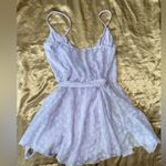 Lucy in the Sky lavender tie front textured mini dress Photo 5