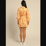 Charlie Holiday Amber Orange 70s Floral Belted Shirt Dress 4 Photo 6