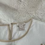 J Crew Factory Women 4 Tank Top White Beaded Jeweled Front‎ Sleeveless Blouse Photo 1