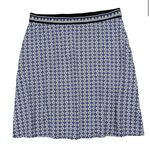 Max Studio  Retro Euro A-Line Skirt Blue Black White Geometric Pattern Small Photo 0