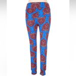 LuLaRoe Tall & Curvy TC Plus Size Leggings Maroon Blue Mosaic Bears Stretchy 1X Photo 1