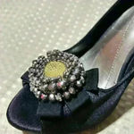 Apt. 9  Womens Cindy Black Rhinestone Flower Photo 3