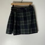 NWT Max & Co Tartan Check Wool Kilt Skirt with Buckle Straps Size 6 Green Photo 1
