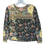 Johnny Was Women's Medium Floral Long Sleeve Tee Multicolor Photo 0