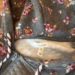 Maurice's Like new! Gray Quilted Hoodie with Floral Accents Photo 1