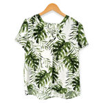 Hilary Radley  | Medium | Women's V-Neck Short Sleeve Tropical Blouse Top Photo 3