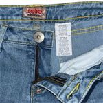 Rare Y2K NOBO Low Rise Flare Jeans Size 11 / 30” Bling Pocket Colorful Stitching Blue Photo 5