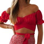 red tie back top Size M Photo 0