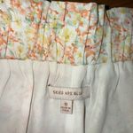 Skies Are Blue  flowy floral short‎ elastic waist and tie belt size MD cottage Photo 3