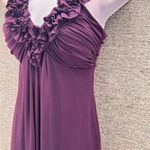 Valerie Bertinelli Y2K Baby Doll Dress Size 6 Purple Berry Ruffle Fairy Whimsigoth Stretchy Knit Photo 2