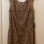 Adrianna Papell ADRIANNA PAPPEL 091880660 Nude Buff Beaded Overlay Cap Sleeveless Lined Maxi Dress $300 NWT 10 Photo 2