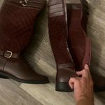 Cheyanne Mixed Material quilted low heel comfort boots wine size 7.5 NEW lined Photo 8