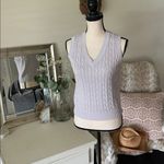 Brandy Melville John galt pastel lilac silver cable knit sweater vest 100% cotton one size S M Photo 1