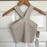 Aritzia Babaton Sculpt Knit Criss Cross Cropped Tank Rib cross-front halter top Photo 1