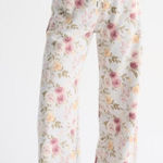 Abercrombie & Fitch  High Rise Sunday Wide Leg Sweatpant Size XS Gray Floral Photo 0