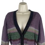 Missoni Metallic Striped Cardigan Color Block Belt Tie Size 6 Black Photo 2
