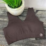 Savvi Brown Ribbed Cropped Sport Athletic Bra Top NEW M Size M Photo 0