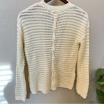 Pink Rose open front Cardigan, ivory, popcorn knit, criss cross back detail, S Photo 3