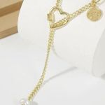 18k gold tone coin heart faux pearl necklace ✨​​​​​​​​ Photo 0