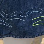 Allison Daley Vintage Nautical Theme Blue Denim Zip Front Vest Sailboat Flag 10P Photo 8