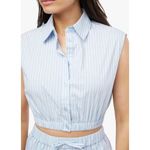 We Wore What Cotton Blend Sleeveless Cinched Popover Shirt Nautical Summer Breezy Photo 1